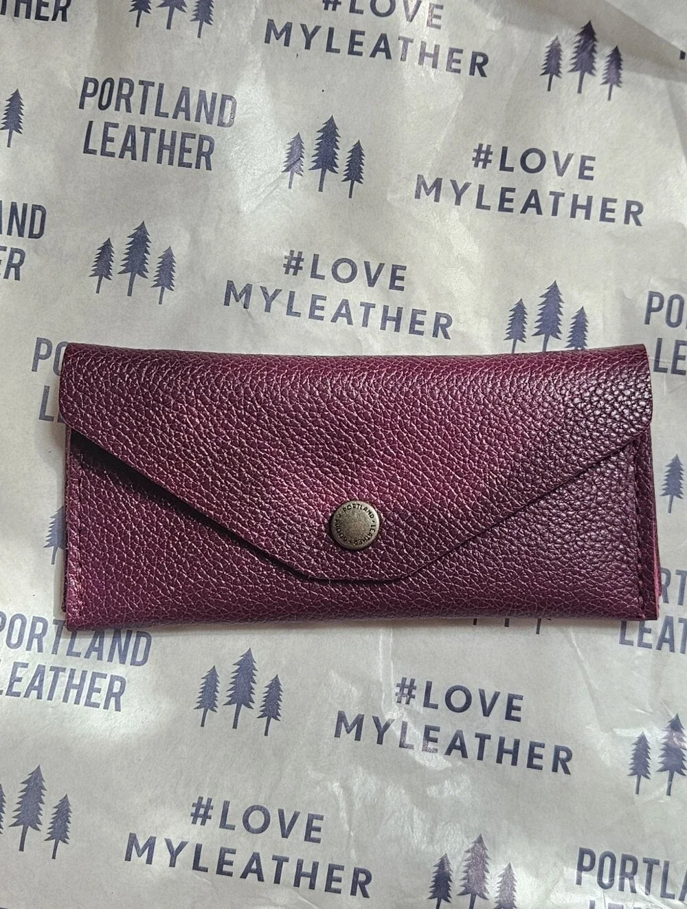 Unicorn Portland Leather Goods Envelope Snap Wallet